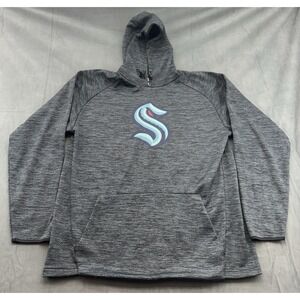 Seattle Kraken Heather Gray Hooded Sweatshirt Men's Large Hockey NHL Team WA